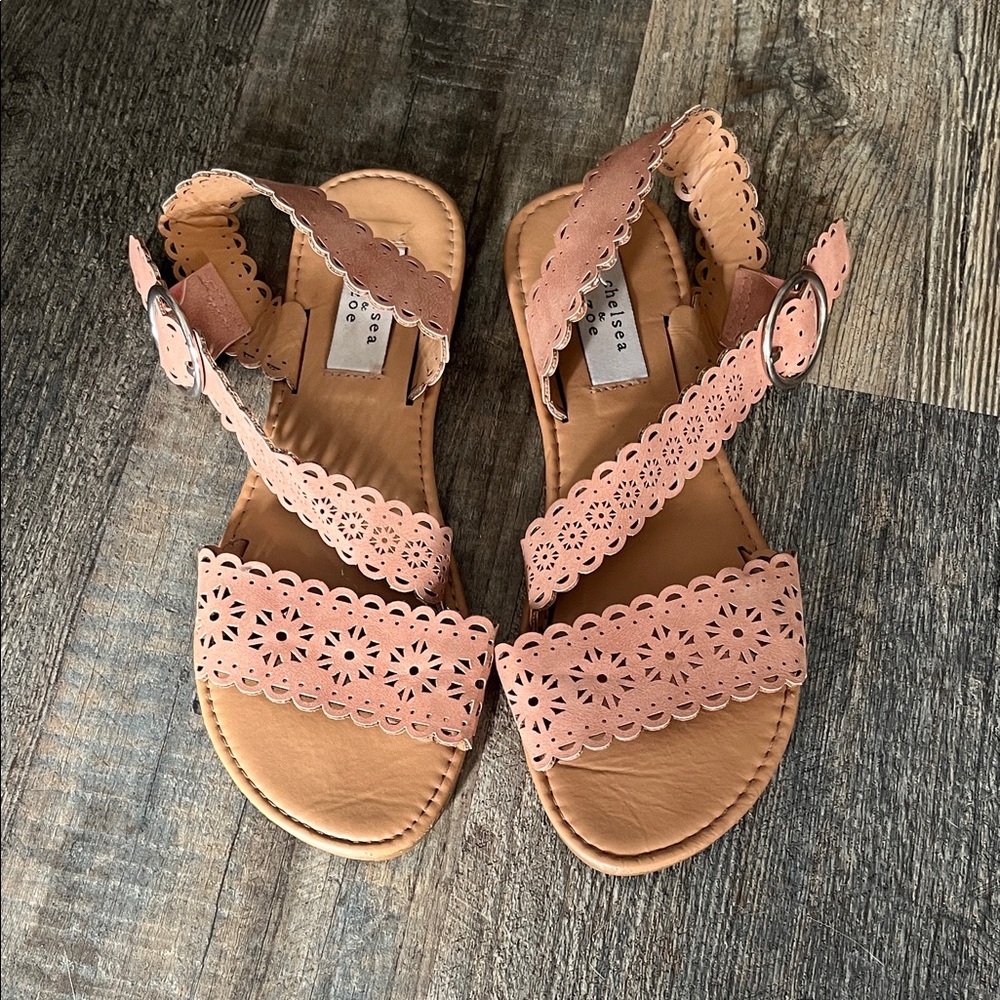 Pink Laser Cut Sandals